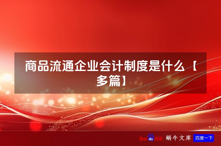 商品流通企业会计制度是什么【多篇】