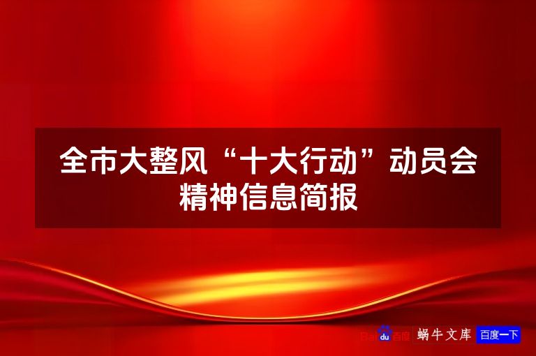 全市大整风“十大行动”动员会精神信息简报