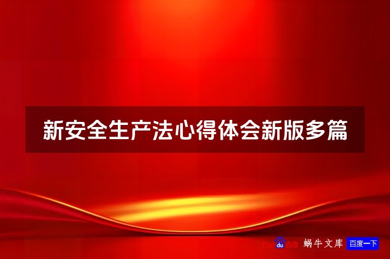 新安全生产法心得体会新版多篇