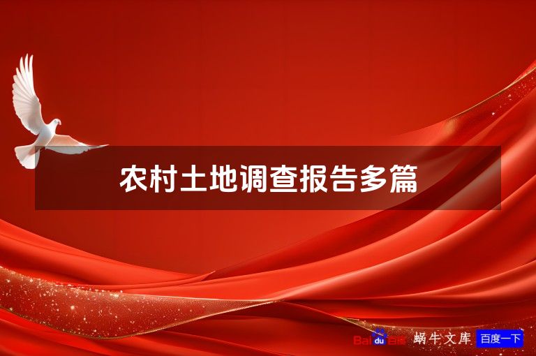 农村土地调查报告多篇