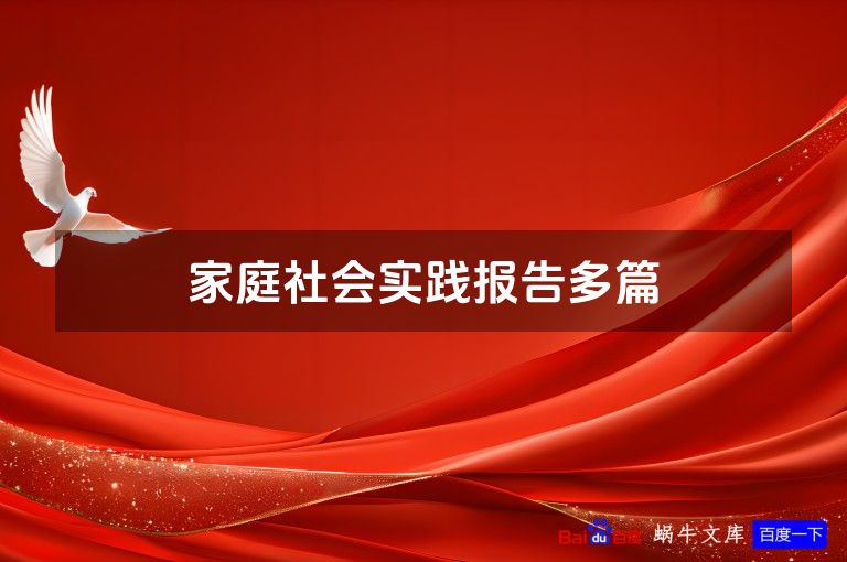家庭社会实践报告多篇
