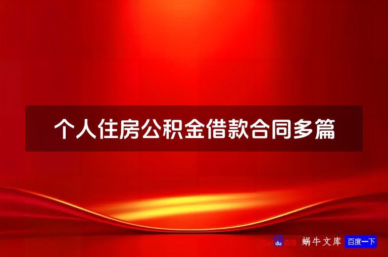 个人住房公积金借款合同多篇
