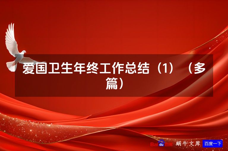 爱国卫生年终工作总结（1）（多篇）