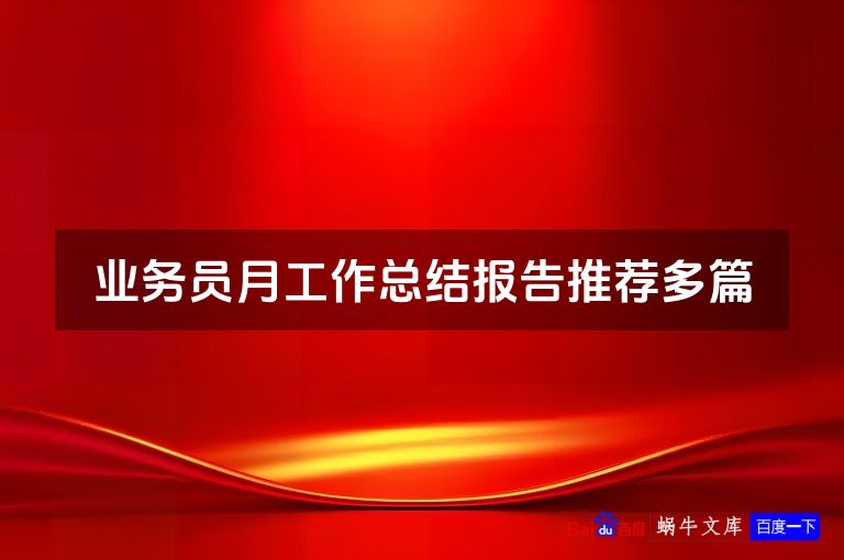 业务员月工作总结报告推荐多篇