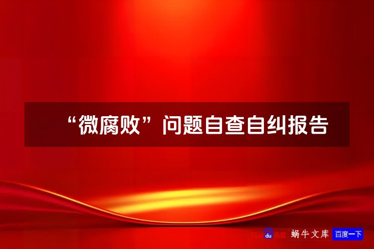 “微腐败”问题自查自纠报告