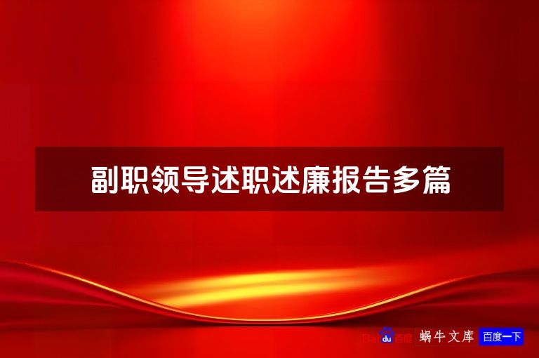 副职领导述职述廉报告多篇