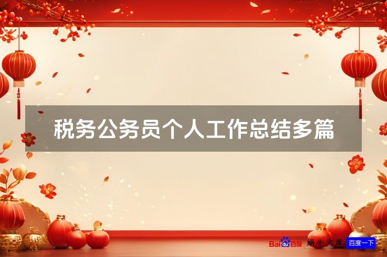 税务公务员个人工作总结多篇