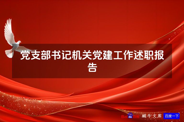 党支部书记机关党建工作述职报告