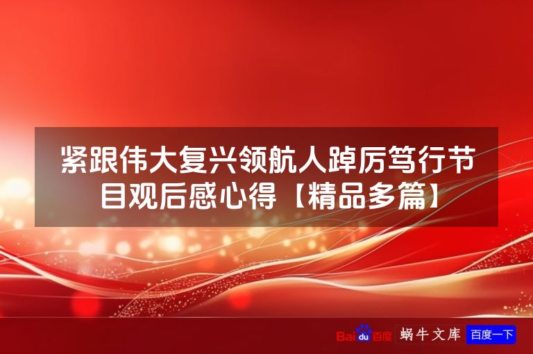 紧跟伟大复兴领航人踔厉笃行节目观后感心得【精品多篇】