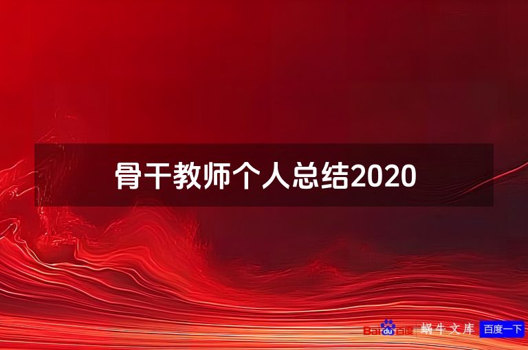 骨干教师个人总结2020