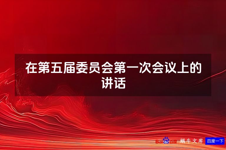 在第五届委员会第一次会议上的讲话