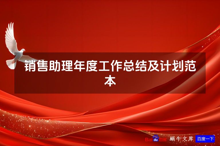 销售助理年度工作总结及计划范本