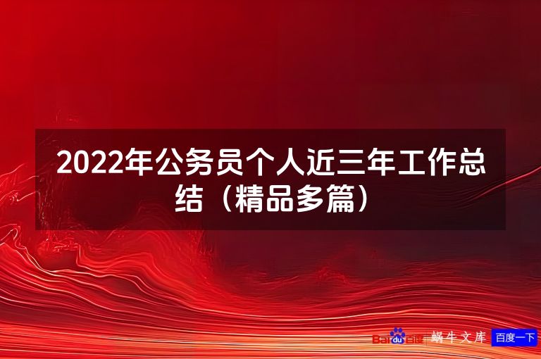 2022年公务员个人近三年工作总结（精品多篇）