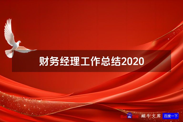 财务经理工作总结2020