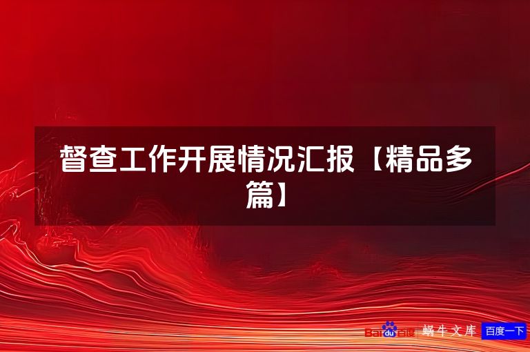 督查工作开展情况汇报【精品多篇】
