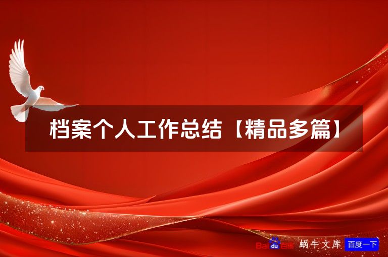 档案个人工作总结【精品多篇】