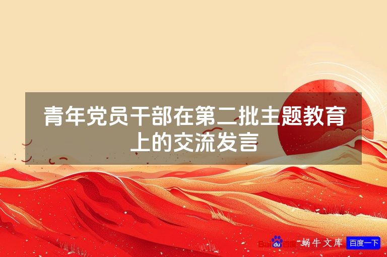 青年党员干部在第二批主题教育上的交流发言