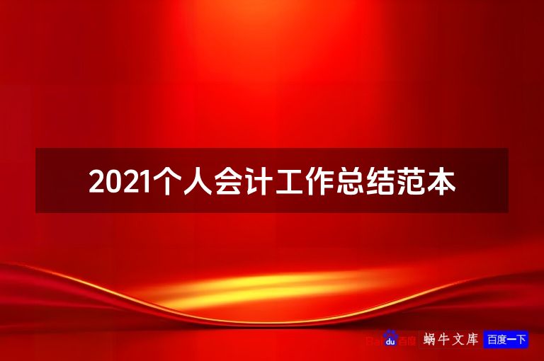 2021个人会计工作总结范本
