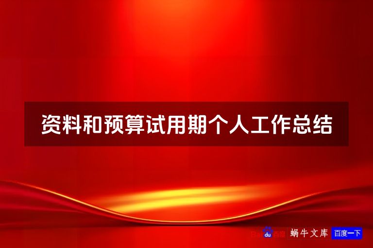 资料和预算试用期个人工作总结