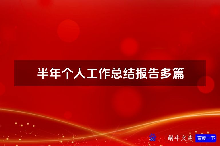 半年个人工作总结报告多篇
