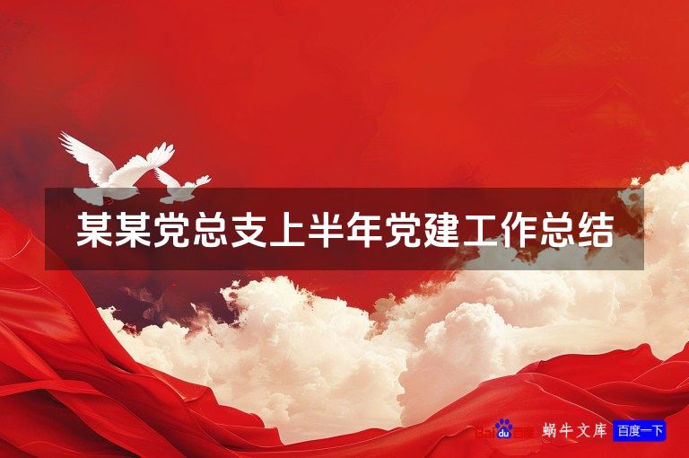 某某党总支上半年党建工作总结