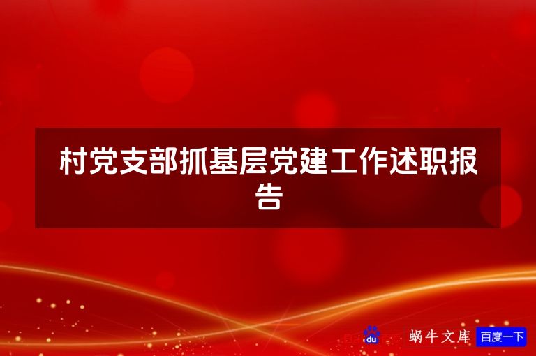 村党支部抓基层党建工作述职报告