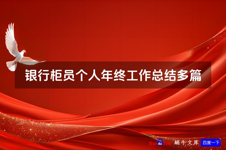 银行柜员个人年终工作总结多篇