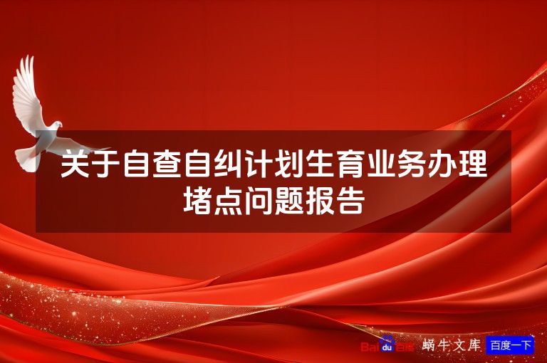 关于自查自纠计划生育业务办理堵点问题报告