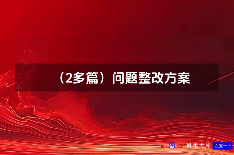（2多篇）问题整改方案