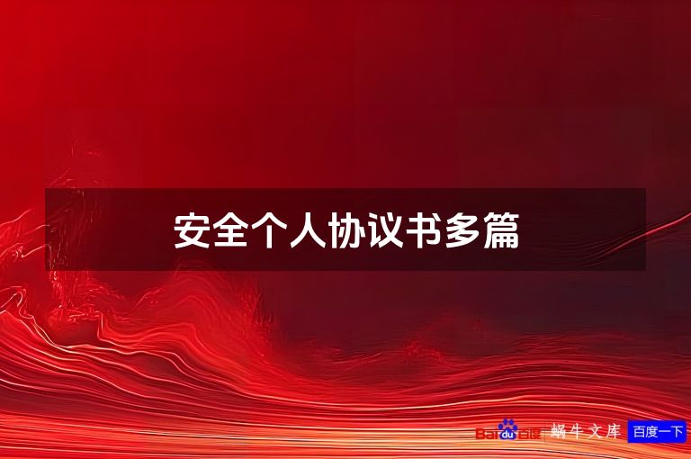 安全个人协议书多篇