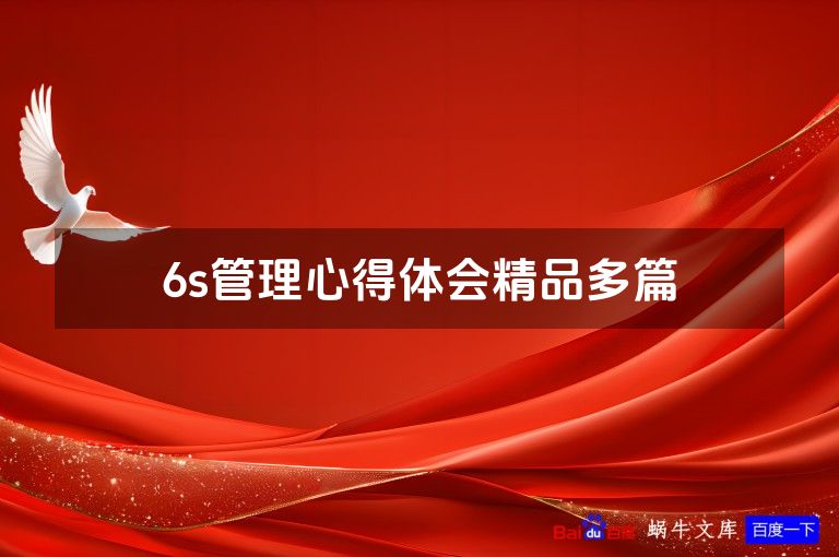 6s管理心得体会精品多篇