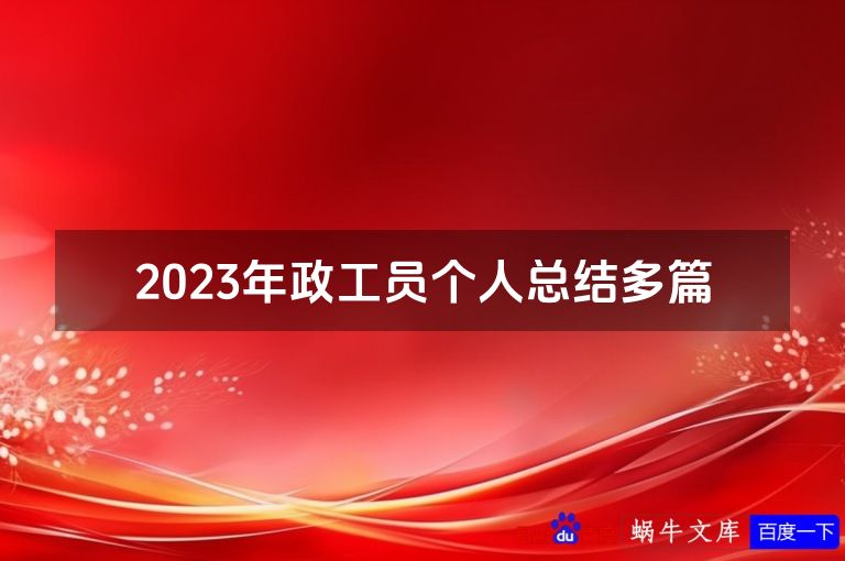 2023年政工员个人总结多篇