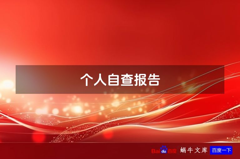 个人自查报告