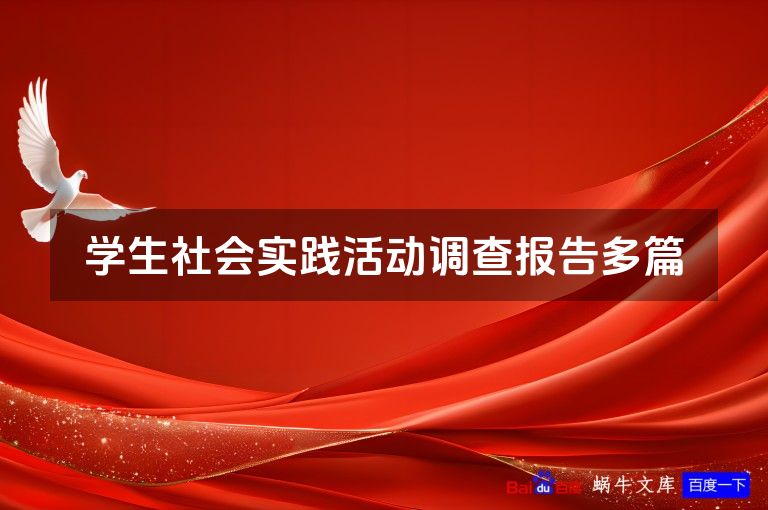 学生社会实践活动调查报告多篇