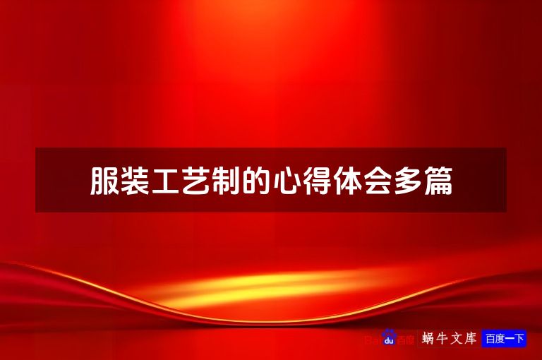 服装工艺制的心得体会多篇