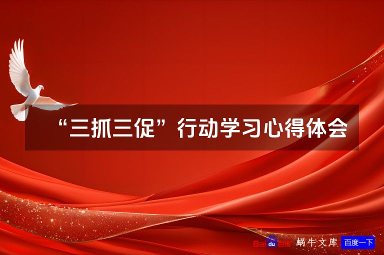“三抓三促”行动学习心得体会