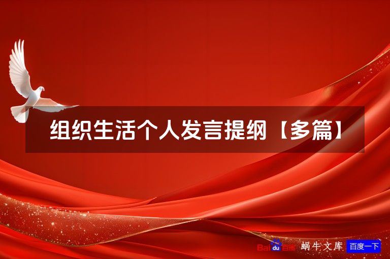 组织生活个人发言提纲【多篇】