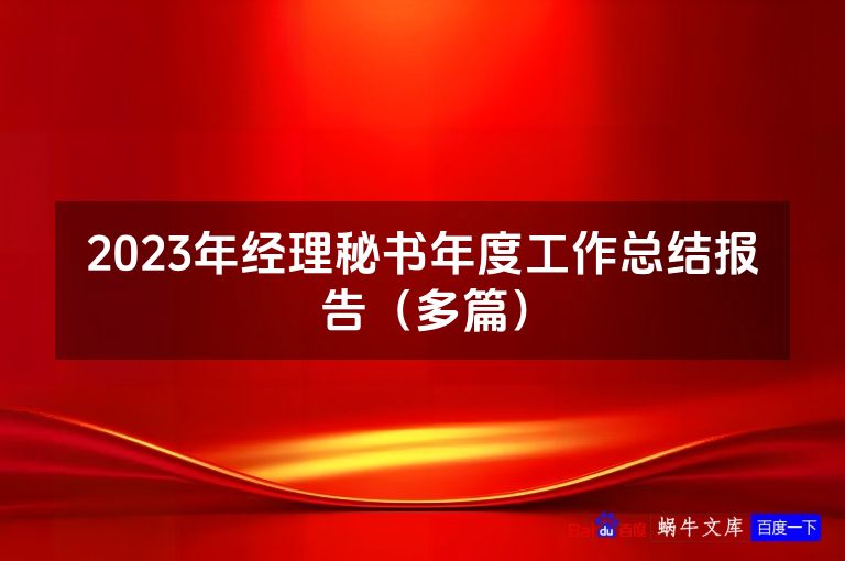 2023年经理秘书年度工作总结报告（多篇）