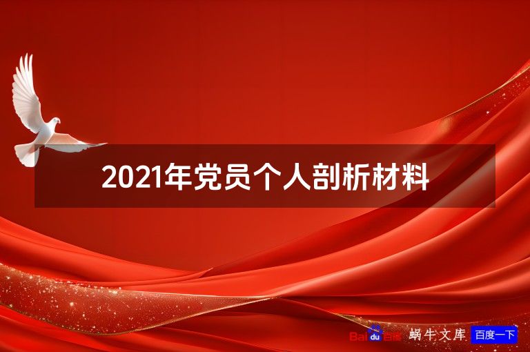 2021年党员个人剖析材料