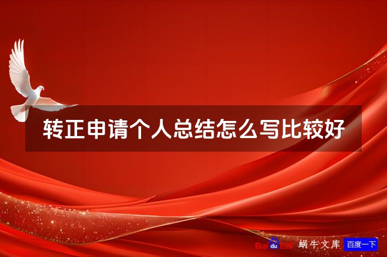 转正申请个人总结怎么写比较好