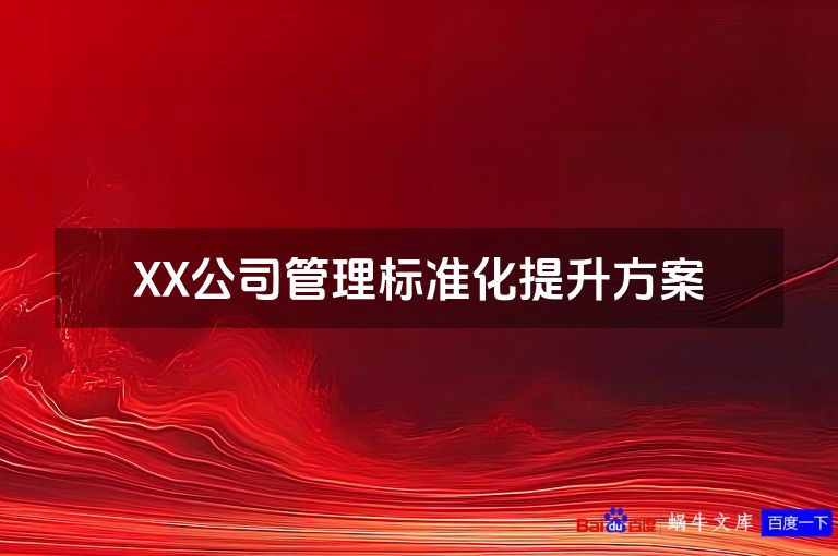 XX公司管理标准化提升方案