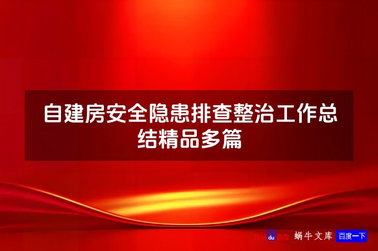自建房安全隐患排查整治工作总结精品多篇