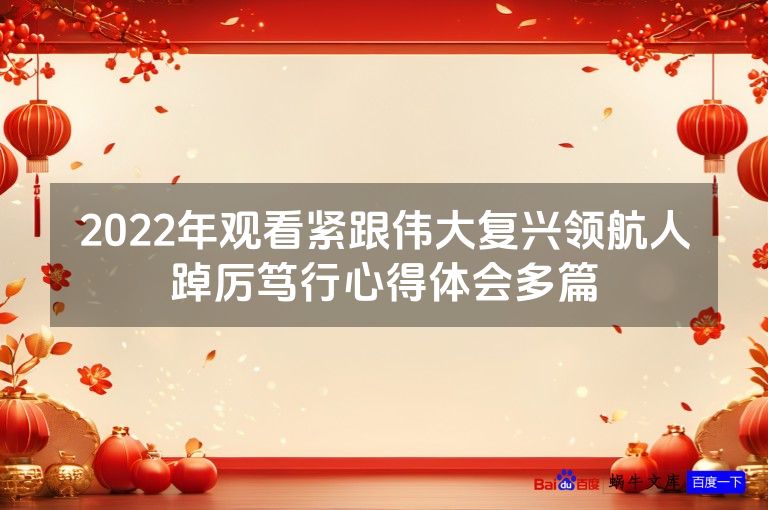 2022年观看紧跟伟大复兴领航人踔厉笃行心得体会多篇