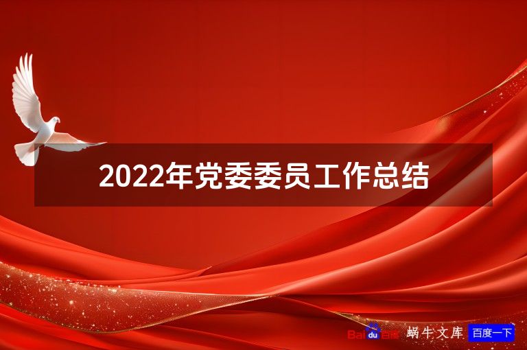 2022年党委委员工作总结