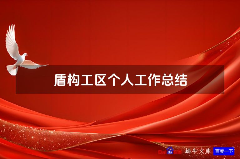 盾构工区个人工作总结