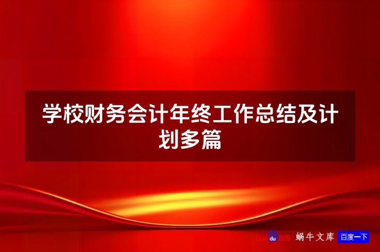 学校财务会计年终工作总结及计划多篇
