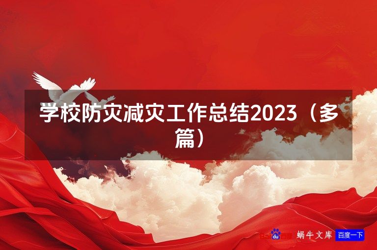 学校防灾减灾工作总结2023（多篇）