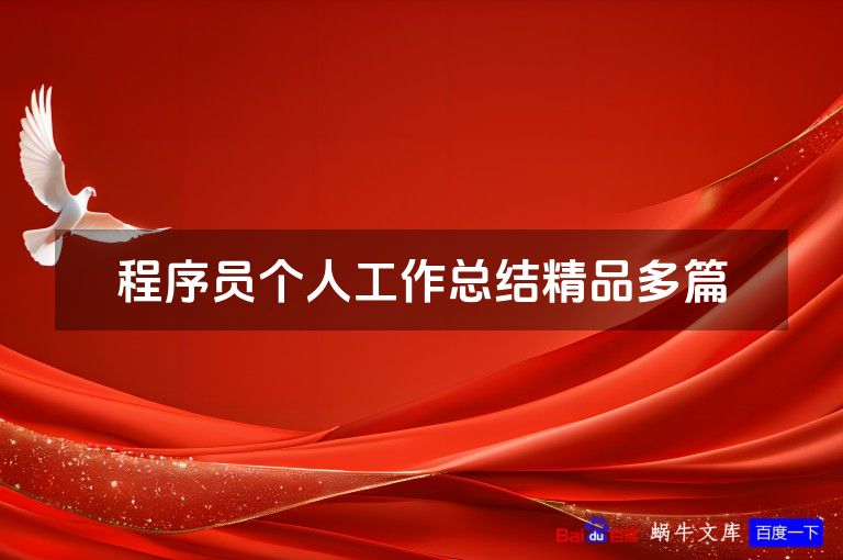 程序员个人工作总结精品多篇