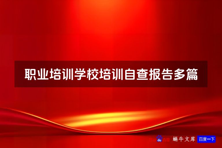 职业培训学校培训自查报告多篇