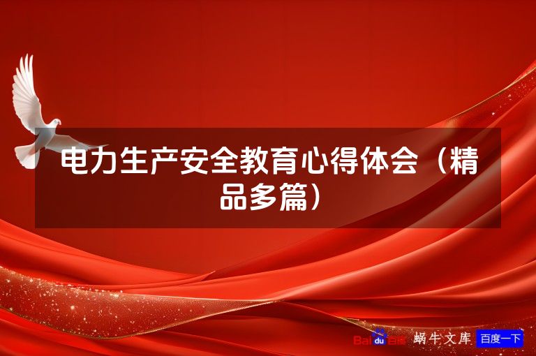 电力生产安全教育心得体会（精品多篇）